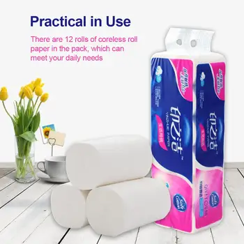 Toilet Paper Flushable Roll Paper Coreless Toilet Paper Natural Wood Pulp Paper for Home Kitchen Bathroom Restroom 12Rolls/Pack
Toilet Paper Flushable Roll Paper Coreless Toilet Paper Natural Wood Pulp Paper for Home Kitchen Bathroom Restroom 12Rolls/Pack