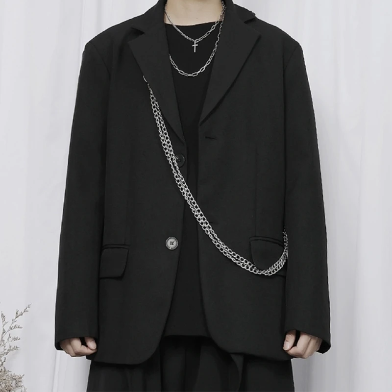 Мужской повседневный костюм с длинным рукавом, черный приталенный Свободный Повседневный костюм с цепочкой, большие размеры, весна 2021
Мужской повседневный костюм с длинным рукавом, черный приталенный Свободный Повседневный костюм с цепочкой, большие размеры, весна 2021