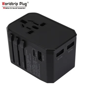 

Wor Ldtrip Plug WTA-306 PLUS 45W Conversion Socket Multi-function Travel USB Socket US AU EU Socket Converter Plug