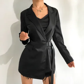 Women Slim Black Blazers New Fashion Office Casual Suit Tops with Pockets Buckle Belted Long Sleeves OL Outwear Female Coat Top
Women Slim Black Blazers New Fashion Office Casual Suit Tops with Pockets Buckle Belted Long Sleeves OL Outwear Female Coat Top