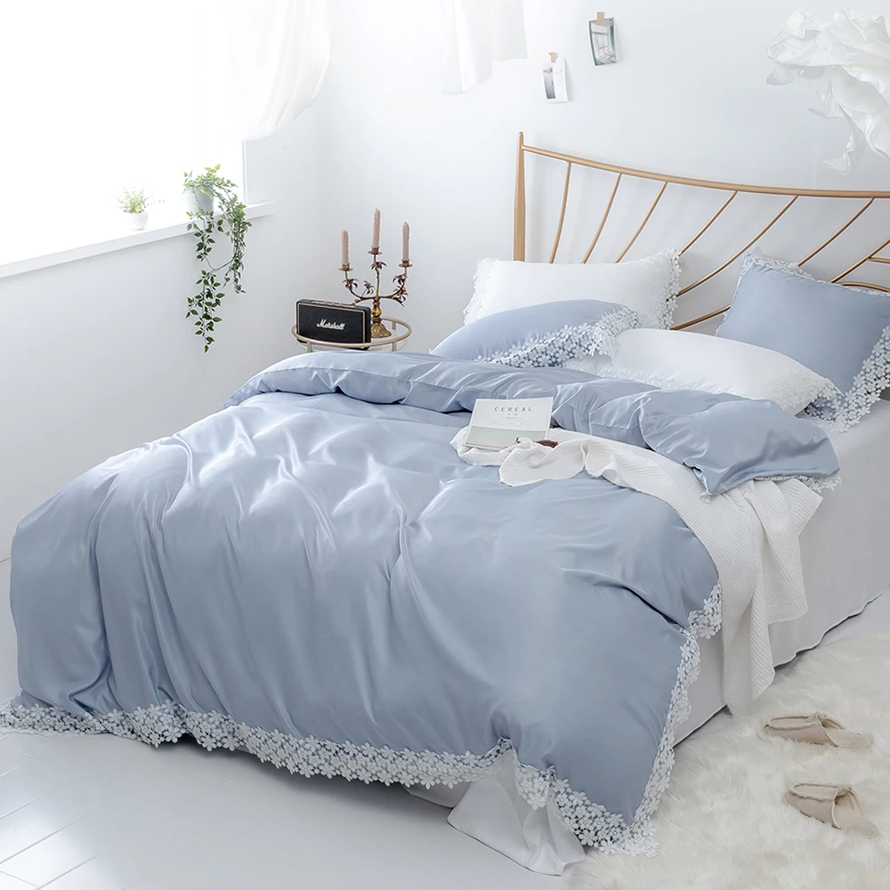 Lace Edge Solid Color Bedding Set Twin Queen Size Comforter Set Maiden Quilt Cover With Pillowcase
Lace Edge Solid Color Bedding Set Twin Queen Size Comforter Set Maiden Quilt Cover With Pillowcase