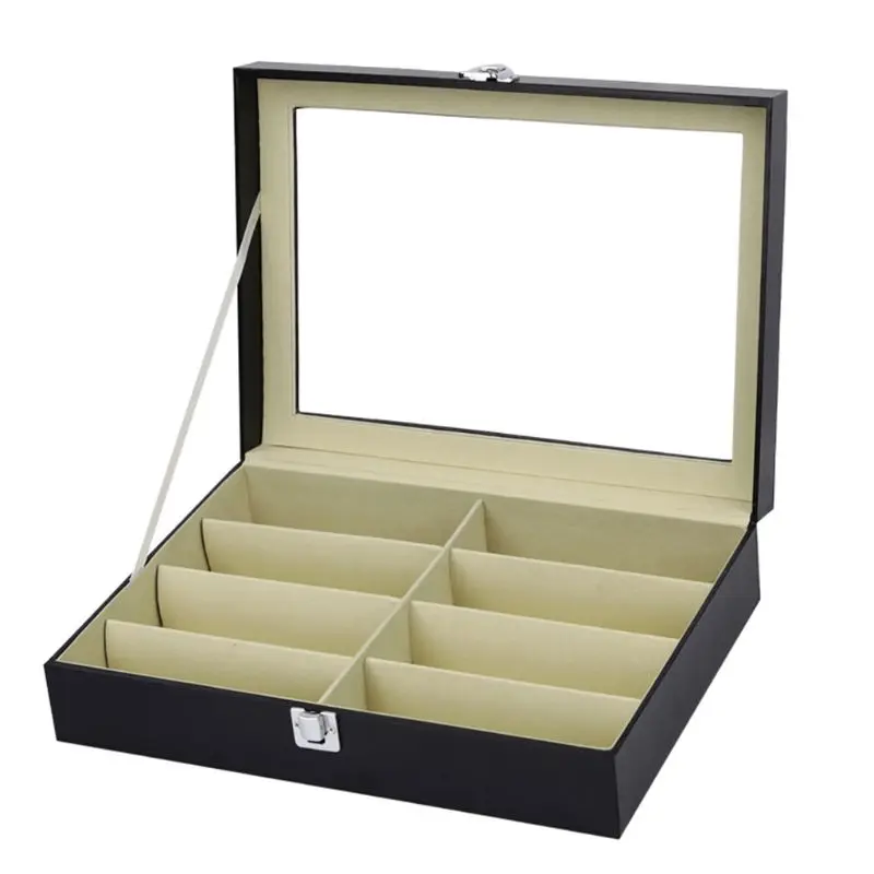 

8 Slot Eyeglass Sunglasses Storage Box Men Women Glasses Display Case Organizer Collect Boxes Transparent Durable