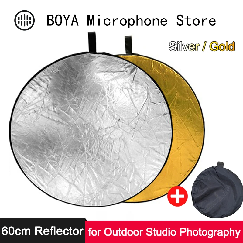 60cm Collapsible Reflector Portable Round Eye Light Gold Silver Diffuser for Outdoor Studio Photo Vlog Soft Photography Lighting
60cm Collapsible Reflector Portable Round Eye Light Gold Silver Diffuser for Outdoor Studio Photo Vlog Soft Photography Lighting