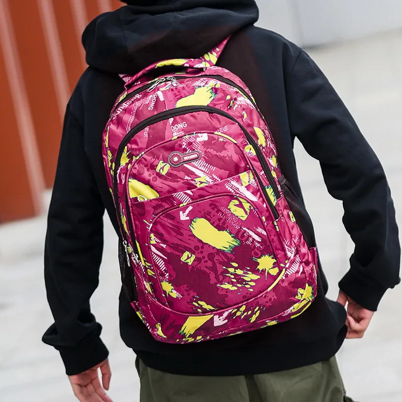 Clothing - 2 Sizes Backpack Waterproof School Bags Girls Boys Kids Book Bag Camouflage Children Mochila
