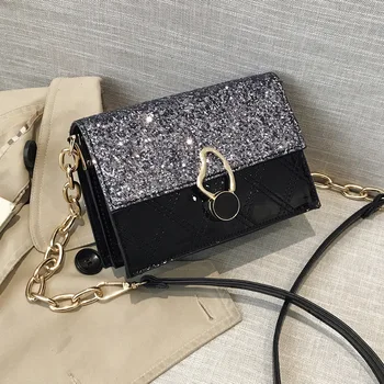 New Bag Woman's 2020 new lady's slanted satchel lacquered sequin bag fashion small square bag
New Bag Woman's 2020 new lady's slanted satchel lacquered sequin bag fashion small square bag