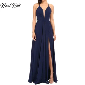 Real Rill V-Neck Spaghetti Straps Side Split Prom Dresses Chiffon Lace Up Back Formal Gown Floor Length A-Line Long Party Dress
Real Rill V-Neck Spaghetti Straps Side Split Prom Dresses Chiffon Lace Up Back Formal Gown Floor Length A-Line Long Party Dress
