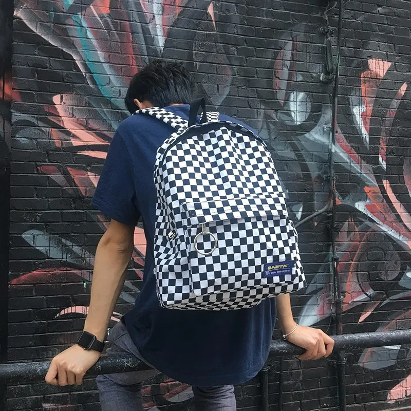 2018 new Black and white plaid Harajuku style backpack Korean version of the new label plaid retro fashion bag
2018 new Black and white plaid Harajuku style backpack Korean version of the new label plaid retro fashion bag