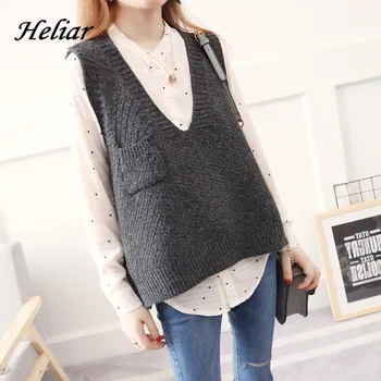 Heliar Autumn V-Neck Plain Pocket Sweater Women Casual Outwear Knitting Tanks Sweater Women Iregular Pullovers 2019 Autumn
Heliar Autumn V-Neck Plain Pocket Sweater Women Casual Outwear Knitting Tanks Sweater Women Iregular Pullovers 2019 Autumn