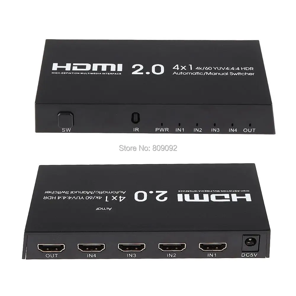 HDMI 2 0 4x1 автоматический/ручной переключатель с ИК-управлением 4 в 1 выход Поддержка