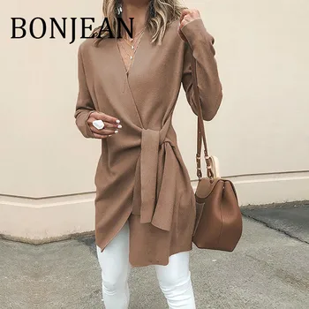 BONJEAN Women's Cardigan Spring Autumn Casual Long Sleeve Jackets With Belt Lace Up Outwear V Neck Jacket for Female BJ1894
BONJEAN Women's Cardigan Spring Autumn Casual Long Sleeve Jackets With Belt Lace Up Outwear V Neck Jacket for Female BJ1894