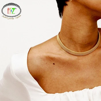 F.J4Z Hot Weaved Wide Chain Necklaces Textured Metal Band Choker Necklaces for Women Vintage Necklace 2020 Top Trendy dropship 
F.J4Z Hot Weaved Wide Chain Necklaces Textured Metal Band Choker Necklaces for Women Vintage Necklace 2020 Top Trendy dropship