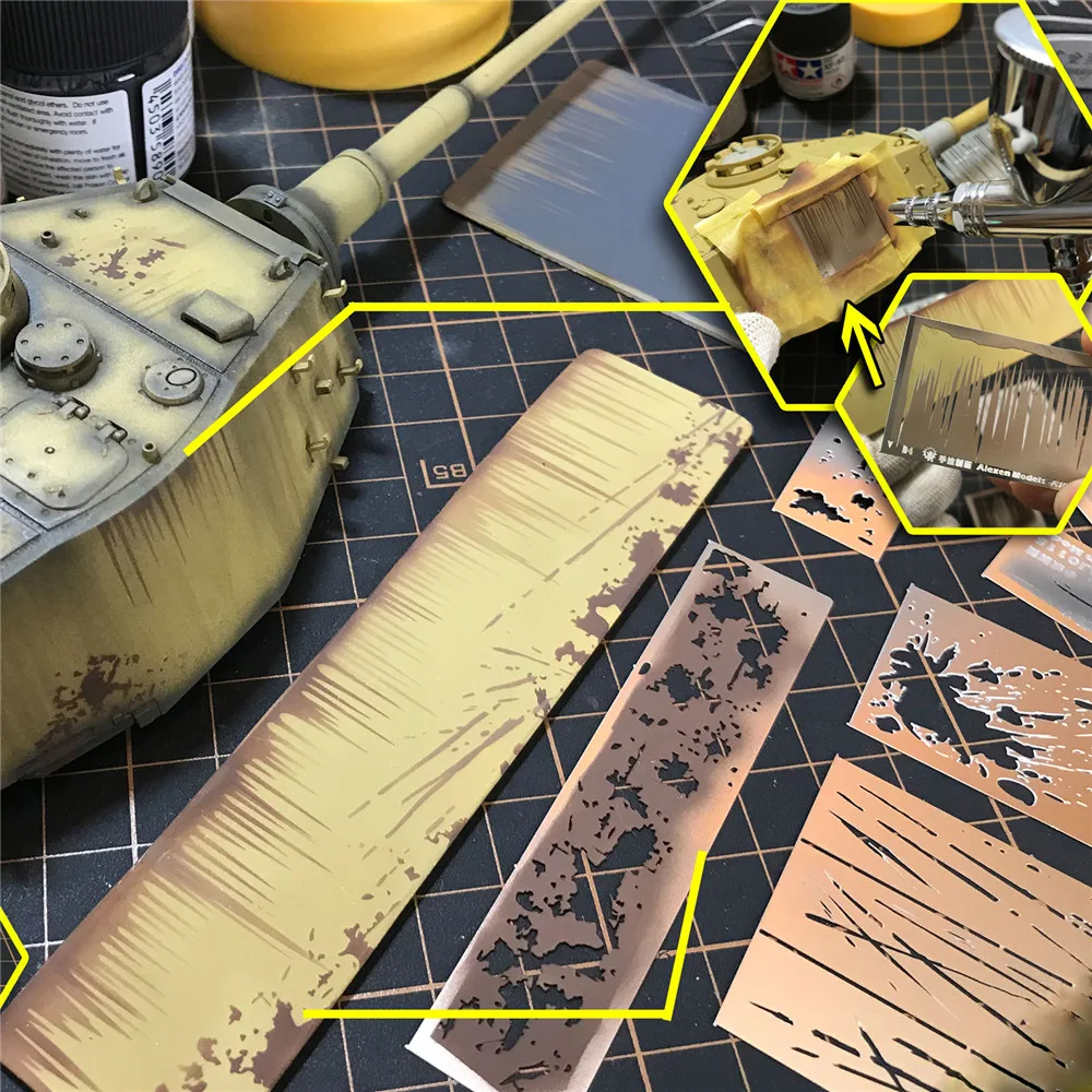 DIY Decoration Wet Damage Effects Leakage Spray Stenciling Template Model Aging Tools for Making Repairing & Military Models
DIY Decoration Wet Damage Effects Leakage Spray Stenciling Template Model Aging Tools for Making Repairing & Military Models