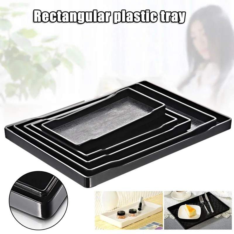 

Creative Anti-slip Serving Tray Rectangular Plastic Tray Food Serving Trays for Restaurant Home Hotel Trays Durable Japan Style