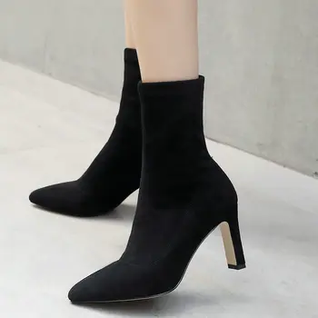 Pointed Toe Block High Heel Sock Boots for Women Comfort Luxury Band design Stretch Boots Ladies Winter Short Boots Black Beige
Pointed Toe Block High Heel Sock Boots for Women Comfort Luxury Band design Stretch Boots Ladies Winter Short Boots Black Beige