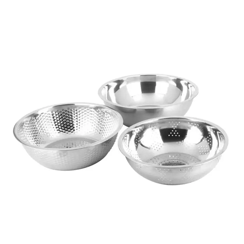 3pcs Washing Basins Set Stainless Steel Rice Sieve Bowl Fruit Vegetable Washing Baskets Fruit Drainer Tray (20-22-24cm)
3pcs Washing Basins Set Stainless Steel Rice Sieve Bowl Fruit Vegetable Washing Baskets Fruit Drainer Tray (20-22-24cm)