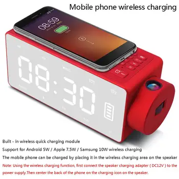 Wireless Charging Projection Digital Clock Bluetooth Speaker LED Large Screen Alarm Clock Snooze FM DIY Alarm Music Table Clocks
Wireless Charging Projection Digital Clock Bluetooth Speaker LED Large Screen Alarm Clock Snooze FM DIY Alarm Music Table Clocks