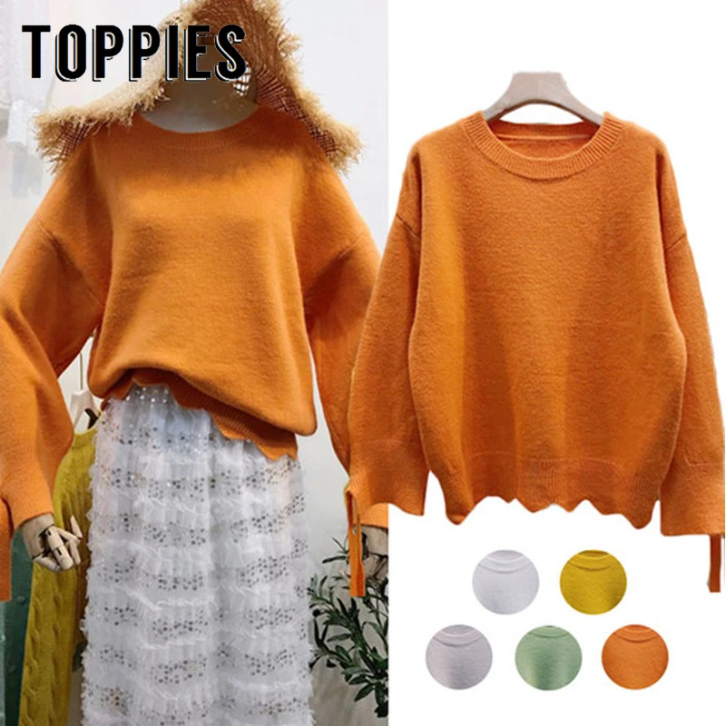 Orange Sweater Fall 2019 Women Loose Pullovers Korean Style Women Knitted Sweater Candy Color Girl Jumper
Orange Sweater Fall 2019 Women Loose Pullovers Korean Style Women Knitted Sweater Candy Color Girl Jumper