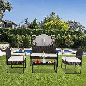 4 Pieces Outdoor Patio Furniture Sets Chair Wicker Set, Outdoor Indoor Use Backyard Porch Garden Poolside Balcony Furniture Sets
4 Pieces Outdoor Patio Furniture Sets Chair Wicker Set, Outdoor Indoor Use Backyard Porch Garden Poolside Balcony Furniture Sets
