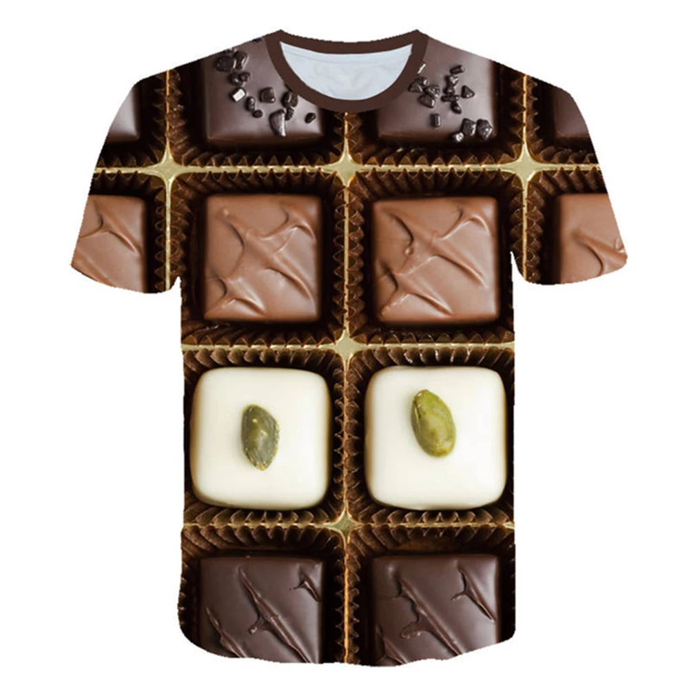 Newest Style 3d Chocolate Full Printing TShirts Male Tee Shirt Summer T-shirt Funny 3d Snacks Printed Short Sleeve Mens Tshirt
Newest Style 3d Chocolate Full Printing TShirts Male Tee Shirt Summer T-shirt Funny 3d Snacks Printed Short Sleeve Mens Tshirt