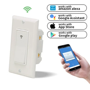 US Home Smart Switch Remote Control WIFI Wireless Switch Push Button 1 Gang Wall Switch Compatible With Alexa Google Assistant
US Home Smart Switch Remote Control WIFI Wireless Switch Push Button 1 Gang Wall Switch Compatible With Alexa Google Assistant