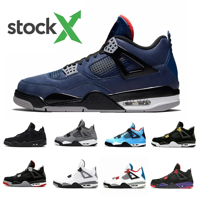 

Stock X Loyal Blue Retro 4 4s IV Basketball Shoes Bred White Cement What The Cactus Jack Cool Grey Men Women Sneakers