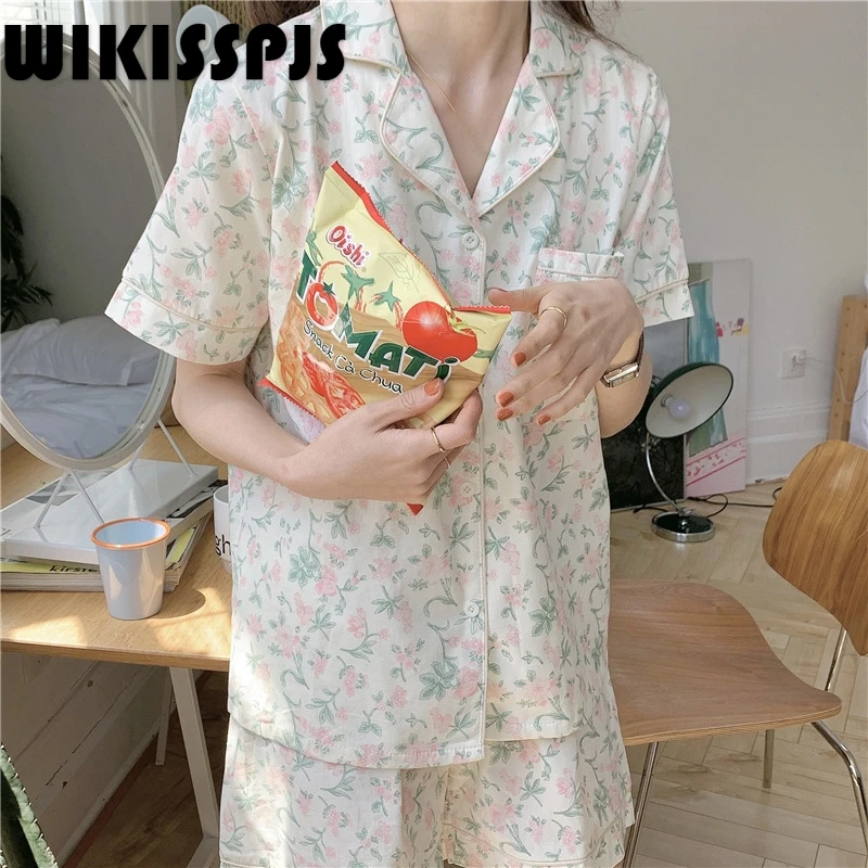 2022 Summer New Short Sleeve Pajamas Women's Thin Print Cute Loose Two Piece Home Clothes Womens Two Piece Sets Pjs Women 
2022 Summer New Short Sleeve Pajamas Women's Thin Print Cute Loose Two Piece Home Clothes Womens Two Piece Sets Pjs Women