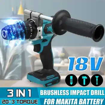 3 in 1 Brushless Electric Drill Hammer Screwdriver Compact Impact Drill with Handle 20+3 Torque Drill For Makita 18V Battery
3 in 1 Brushless Electric Drill Hammer Screwdriver Compact Impact Drill with Handle 20+3 Torque Drill For Makita 18V Battery