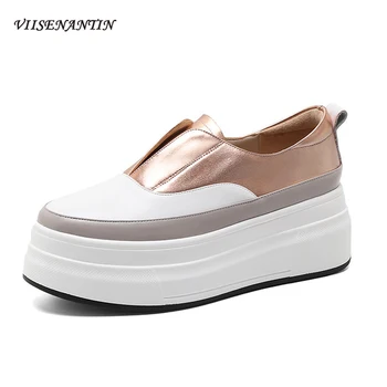 New Flat Platform Casual Shallow Real Leather Shoes Women's Round Toe Chunky Sole Loafers Silver Leather All-match Student Shoes
New Flat Platform Casual Shallow Real Leather Shoes Women's Round Toe Chunky Sole Loafers Silver Leather All-match Student Shoes