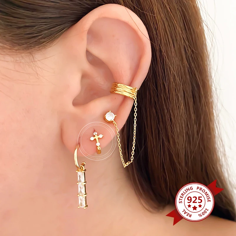 High Quality 925 Sterling Silver Small Hoop Earrings for Women Simple Minimalist Zircon Cross Hoop Earrings Fine Jewelry
High Quality 925 Sterling Silver Small Hoop Earrings for Women Simple Minimalist Zircon Cross Hoop Earrings Fine Jewelry