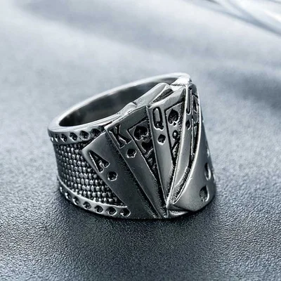 Personality Punk Style Magic Playing Cards Rings for Men Women Motorcycle Party Vintage Steampunk Finger Ring Cool Jewelry Gifts
Personality Punk Style Magic Playing Cards Rings for Men Women Motorcycle Party Vintage Steampunk Finger Ring Cool Jewelry Gifts