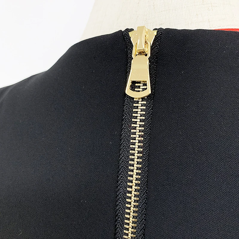 HIGH QUALITY 2021 Newest Designer Dress Women's Long Sleeve V-neck Lion Buttons Embellished Wrap Dress HIGH QUALITY 2021 Newest Designer Dress Women's Long Sleeve V-neck Lion Buttons Embellished Wrap Dress