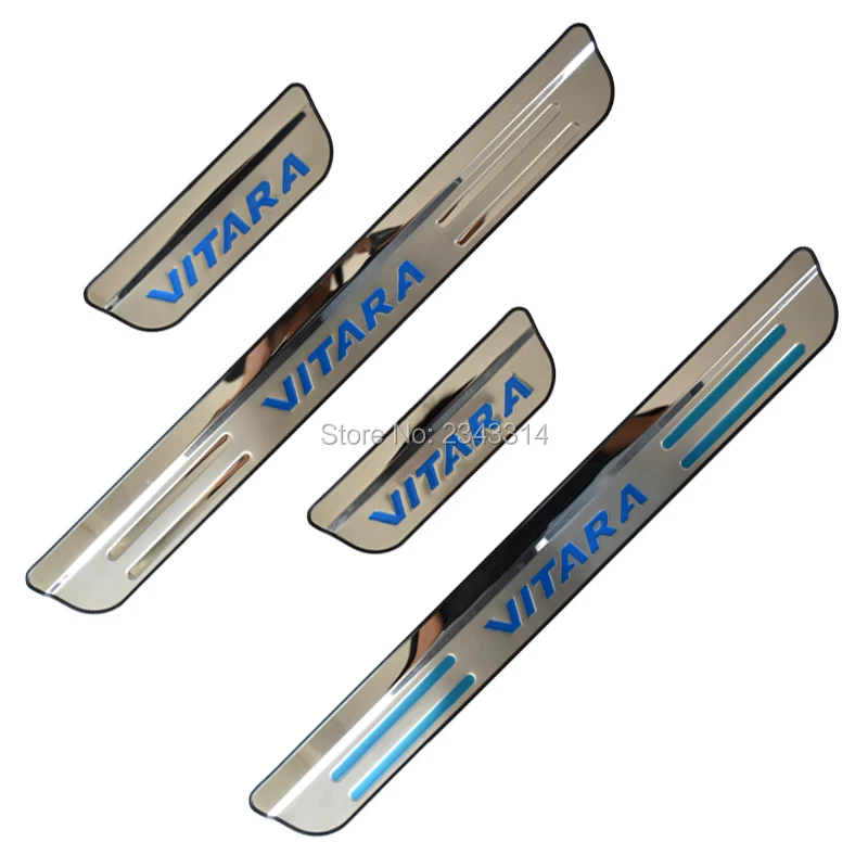 For Suzuki Vitara 2015-2021 Accessories Stainless Door Sill Kick Scuff Plate Guard Pedal Protector Trim Step Cover Car Styling For Suzuki Vitara 2015-2021 Accessories Stainless Door Sill Kick Scuff Plate Guard Pedal Protector Trim Step Cover Car Styling