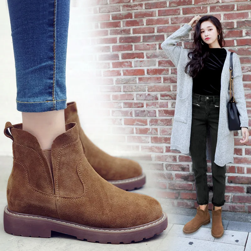 Boots Woman England With Short Boots Woman Genuine Leather Increase Woman Boots Flat Bottom Student
Boots Woman England With Short Boots Woman Genuine Leather Increase Woman Boots Flat Bottom Student