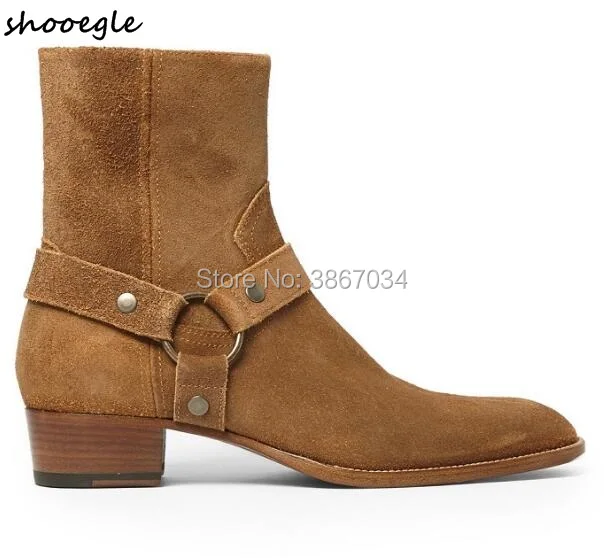 SHOOEGLE Distressed Cowboy Boots Men Brown Black Coffee Ankle Boots Buckle Strap Chains Low Heels Western Boots Men
SHOOEGLE Distressed Cowboy Boots Men Brown Black Coffee Ankle Boots Buckle Strap Chains Low Heels Western Boots Men