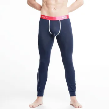 

Men's Thermal Underwear Bottoms Warm Slim Low Rise Long Johns Elastic Tight Underwear male sleepwear Bottoming Pants modal