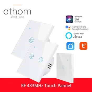 ATHOM WiFi Smart Light Switch RF433 Voice Control Works With Siri Shortcut Alexa google home EU standard 1/2 gang smartlife
ATHOM WiFi Smart Light Switch RF433 Voice Control Works With Siri Shortcut Alexa google home EU standard 1/2 gang smartlife