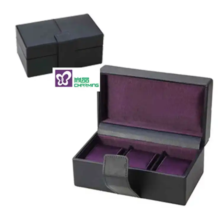 jewlery box elegant purple liner pu leather watch box jewellery