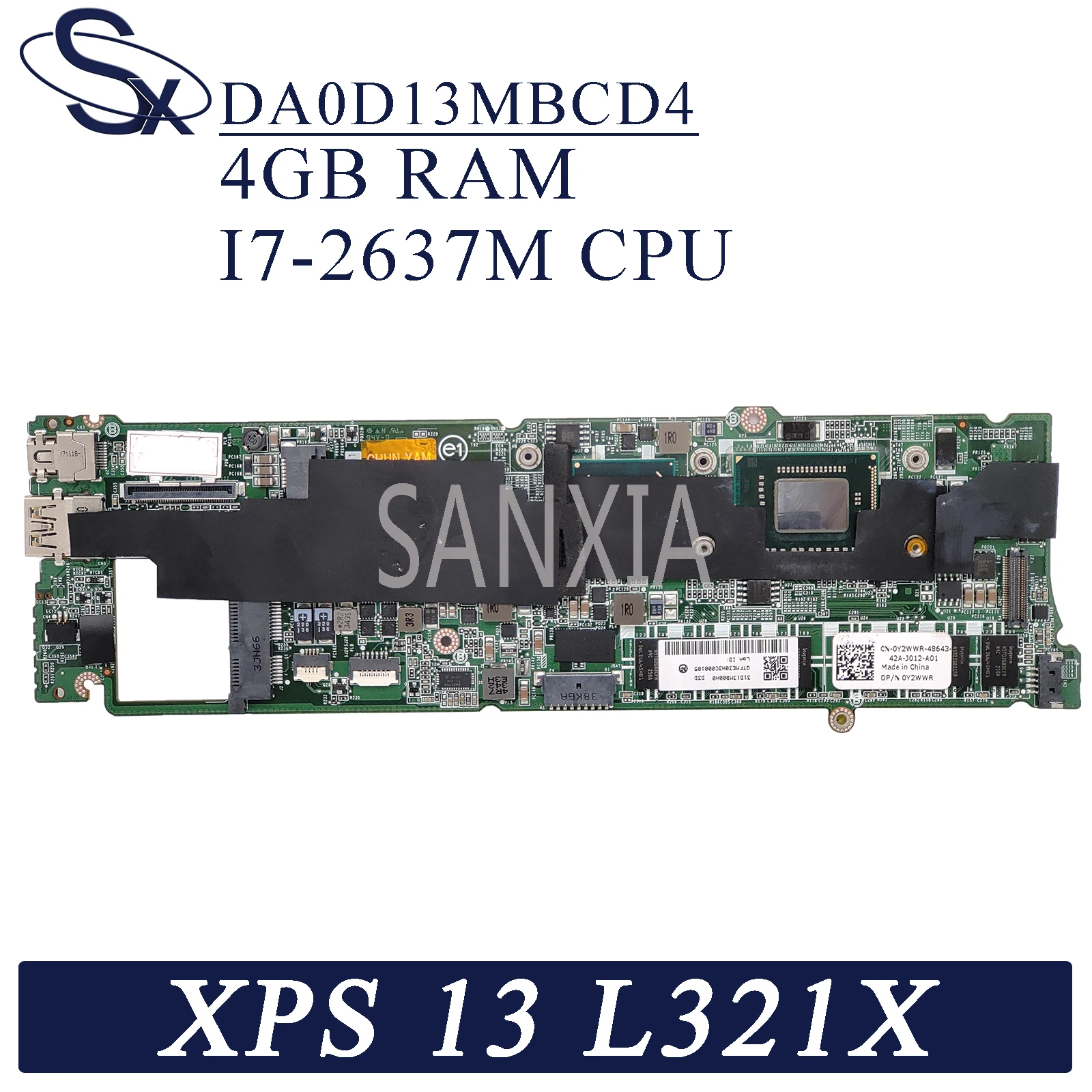 KEFU DA0D13MBCD4 Laptop motherboard for Dell XPS 13 L321X original mainboard 4GB-RAM I7-2637M | Компьютеры и офис