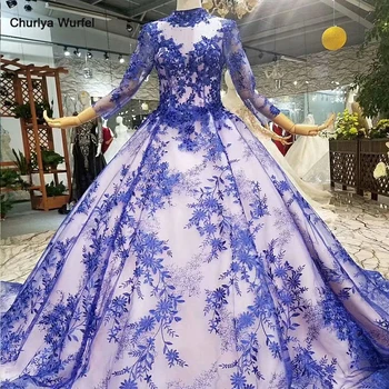 LS456789 navy blue mothers of brides dresses high neck long tulle sleeves ball gown muslim evening dress court train real photos
LS456789 navy blue mothers of brides dresses high neck long tulle sleeves ball gown muslim evening dress court train real photos