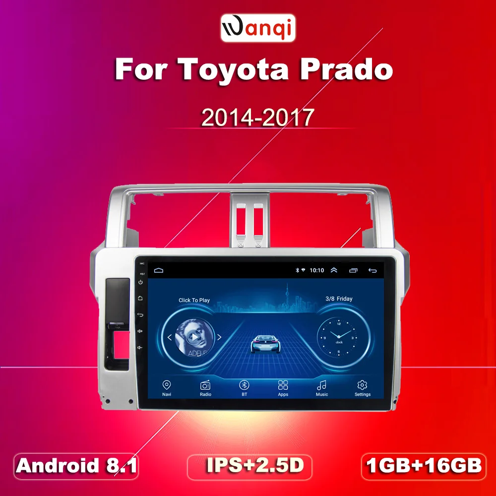 Горячая Распродажа 10 1 дюймов Android 8 2.5D Закаленное HD сенсорный экран радио для Toyota