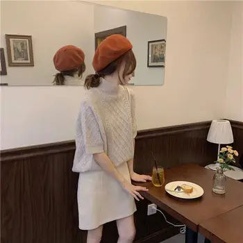 2019 fall and Winter New Sweater Solid Color Loose-Fitting Turtleneck Short-Sleeved Sweater
2019 fall and Winter New Sweater Solid Color Loose-Fitting Turtleneck Short-Sleeved Sweater