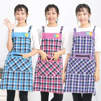 Pure Cotton Apron Kitchen Household Cleaning Apron Chef Waitress Restaurant Baking Coffee Shop Bib Aprons Dress with Pocket 
Pure Cotton Apron Kitchen Household Cleaning Apron Chef Waitress Restaurant Baking Coffee Shop Bib Aprons Dress with Pocket