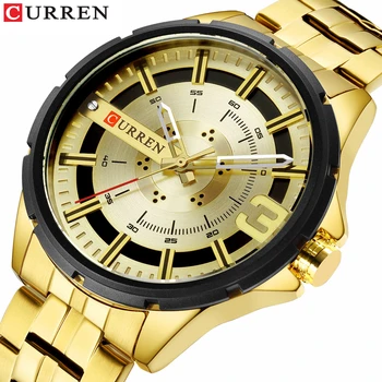 Gold Watches for Men Luxury Brand CURREN Watch Business Men's Clock Fashion Quartz Stainless Steel Wristwaches Waterproof
Gold Watches for Men Luxury Brand CURREN Watch Business Men's Clock Fashion Quartz Stainless Steel Wristwaches Waterproof