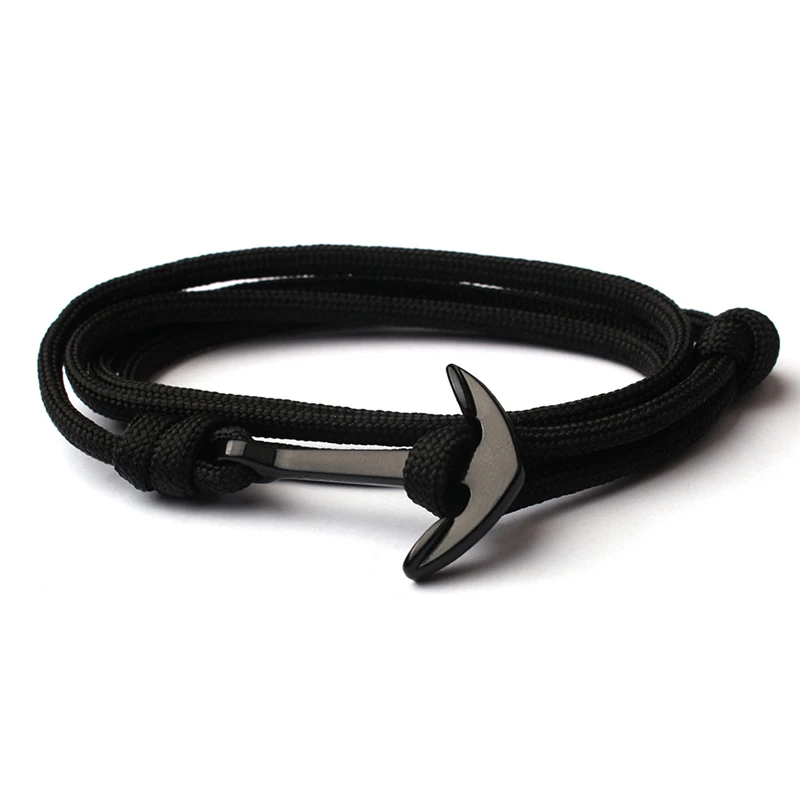 2019 Модный черный якорь плетеный браслет из цепочек мужские и женские подарочные