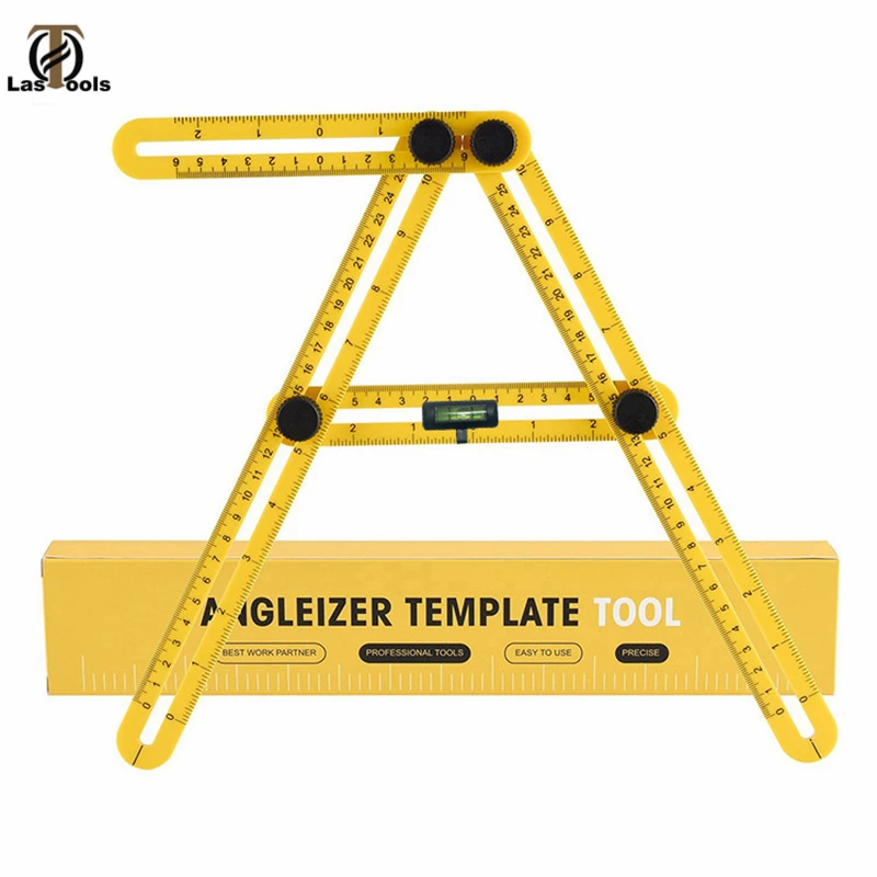 

Professional Template Tool Angle Measuring Protractor Multi-Angle Ruler Builders Craftsmen Engineers Layout