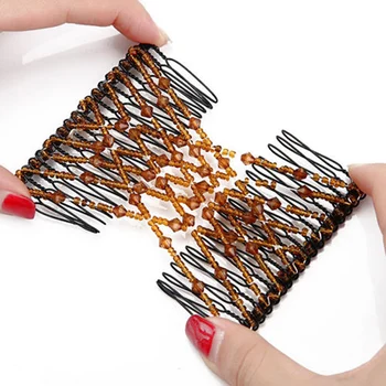 Newly Women Bead Stretchy Hair Combs Magic Elastic Hair Comb Clip Hairpins Beads CLA88
Newly Women Bead Stretchy Hair Combs Magic Elastic Hair Comb Clip Hairpins Beads CLA88