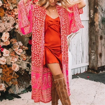 Women Vintage Floral Loose Shawl Kimono Cardigan Boho Tops and Blouses 2019 Summer Swimsuit Bikini Cover Up Beachwear Clothing 
Women Vintage Floral Loose Shawl Kimono Cardigan Boho Tops and Blouses 2019 Summer Swimsuit Bikini Cover Up Beachwear Clothing