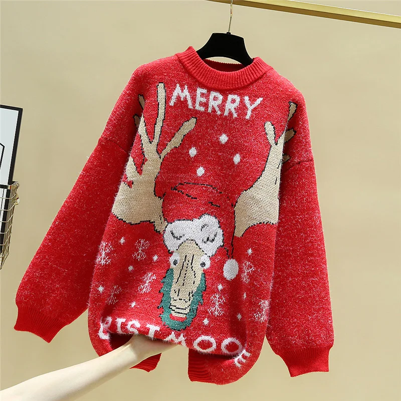 2020 New Ugly Christmas Sweaters O-Neck Jumper Pullover Fawn Pattern Sweater Female Christmas Elk Oversized Tops For Fashion
2020 New Ugly Christmas Sweaters O-Neck Jumper Pullover Fawn Pattern Sweater Female Christmas Elk Oversized Tops For Fashion