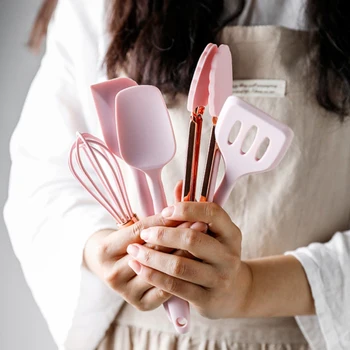 5PCS Silicone Cooking Utensils Set Non-stick pan High Temperature Resistance home kitchen Cooking Kitchenware accessories tools 
5PCS Silicone Cooking Utensils Set Non-stick pan High Temperature Resistance home kitchen Cooking Kitchenware accessories tools