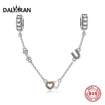 DALARAN 925 Sterling Silver Charm Zirocn Love Safety Chains Fit DIY Charms Bracelet Fine Jewelry Making Gift For Women
DALARAN 925 Sterling Silver Charm Zirocn Love Safety Chains Fit DIY Charms Bracelet Fine Jewelry Making Gift For Women